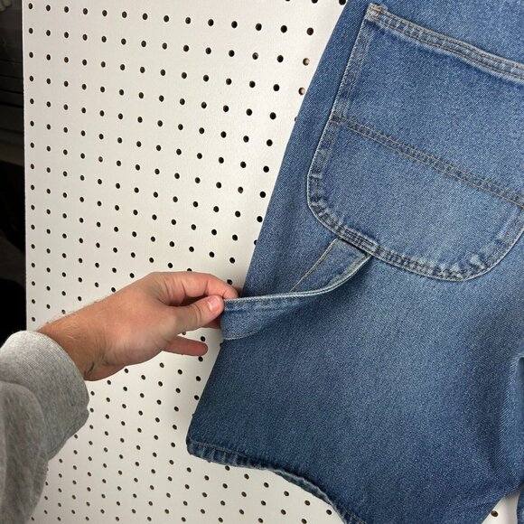 Baggy Jean Shorts Sz 34 Jorts Wide Leg Skate Y2K Distressed Work Wear 90s Italy - Picture 4 of 7